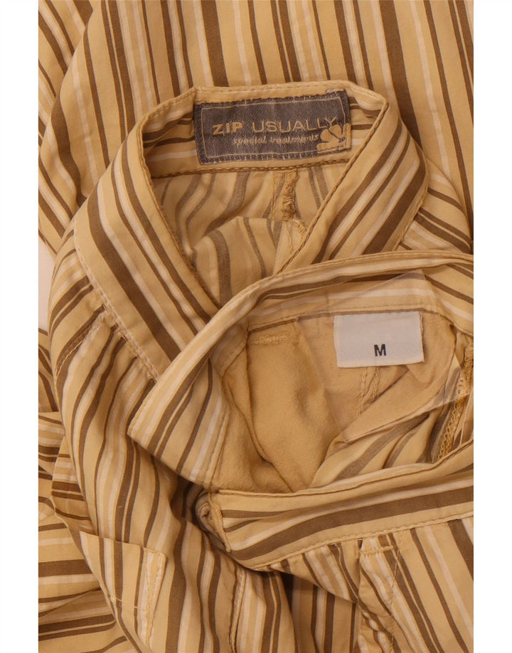 VINTAGE Pantalones cortos chinos para hombre Medio W32 Algodón a rayas beige