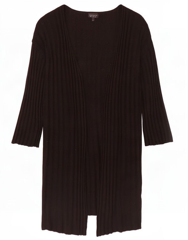 Topshop Cárdigan abierto de gran tamaño para mujer, talla S, color negro