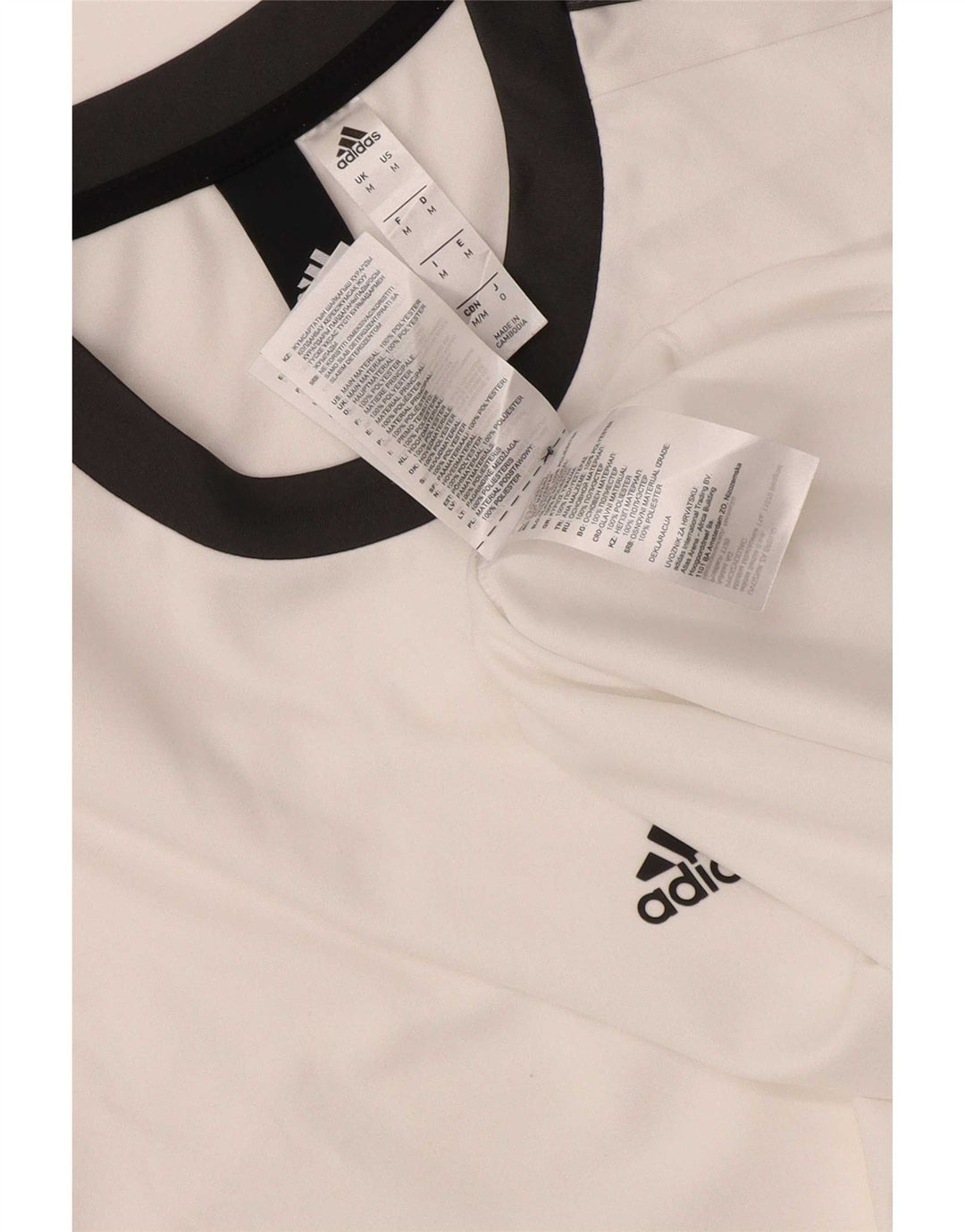 Adidas Hombre Climalite Camiseta Top Medio Blanco Colorblock Poliéster