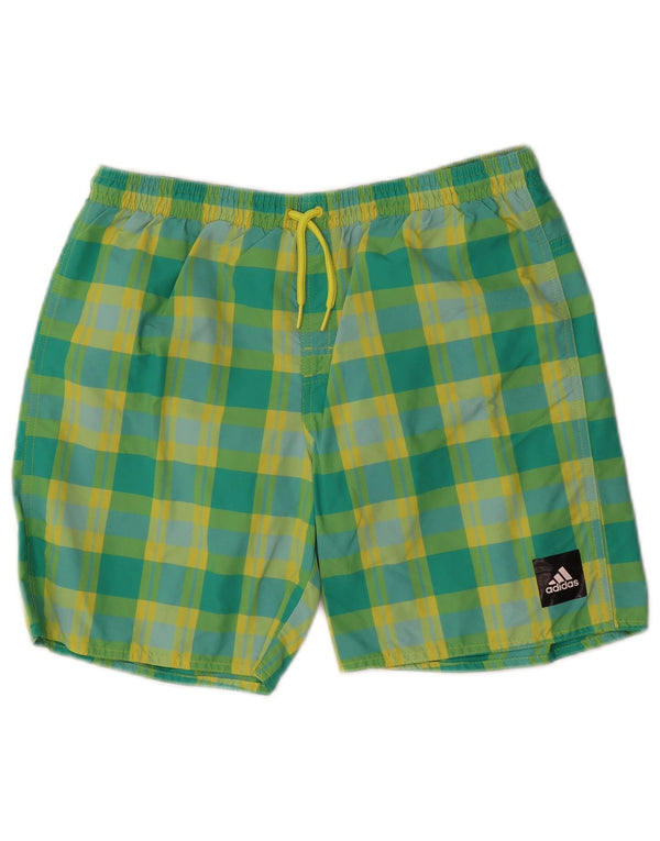 Adidas Bañador Corto Niño 15-16 Años Verde Cuadros Nylon