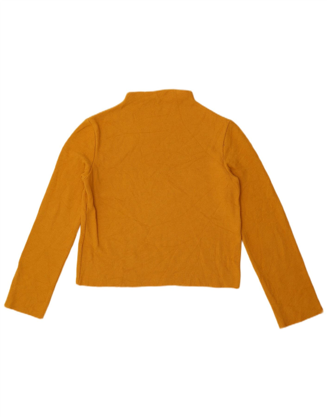 Zara Mujer Crop Turtle Neck Jumper Sweater UK 12 Medium Amarillo