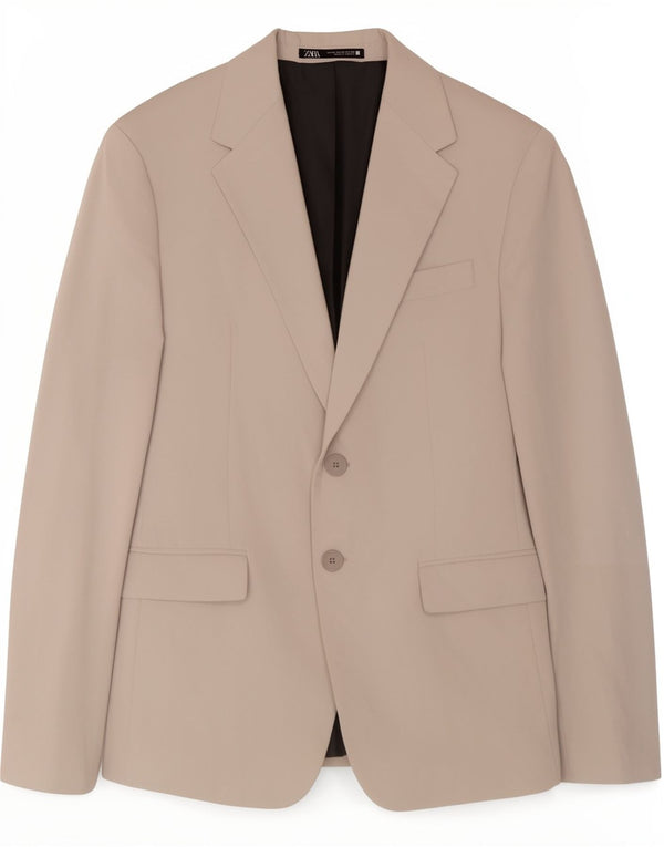 Zara Chaqueta tipo blazer de 2 botones para hombre EU 46 Small Grey Viscose Classic