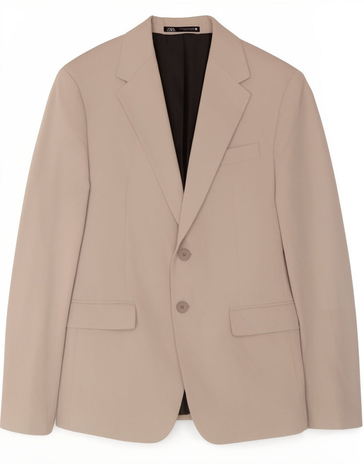 Zara Chaqueta tipo blazer de 2 botones para hombre EU 46 Small Grey Viscose Classic