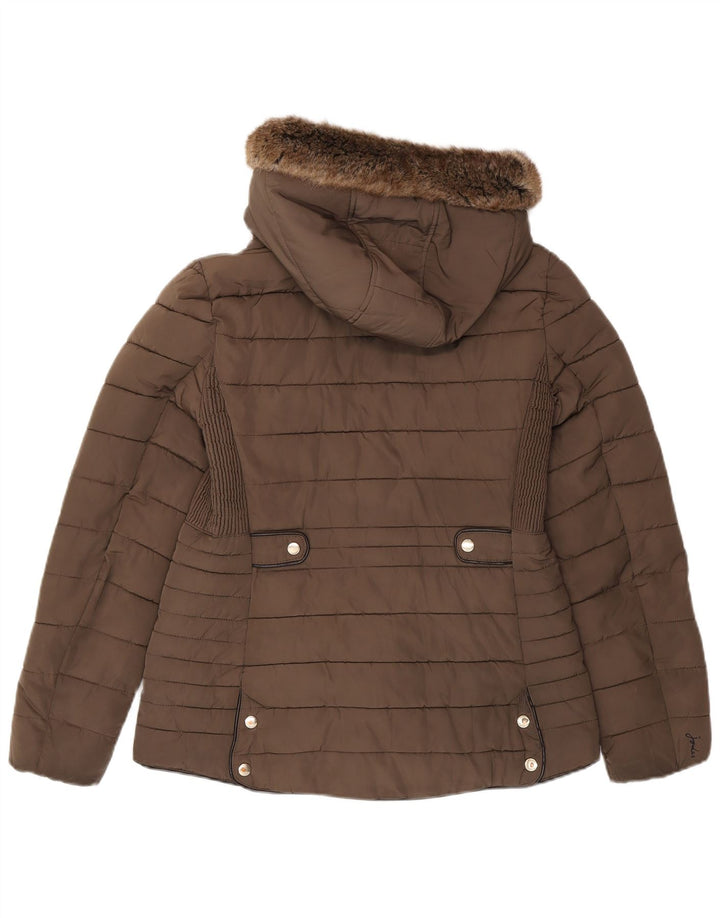 Chaqueta acolchada con capucha para mujer Joules UK 42 Poliéster marrón medio