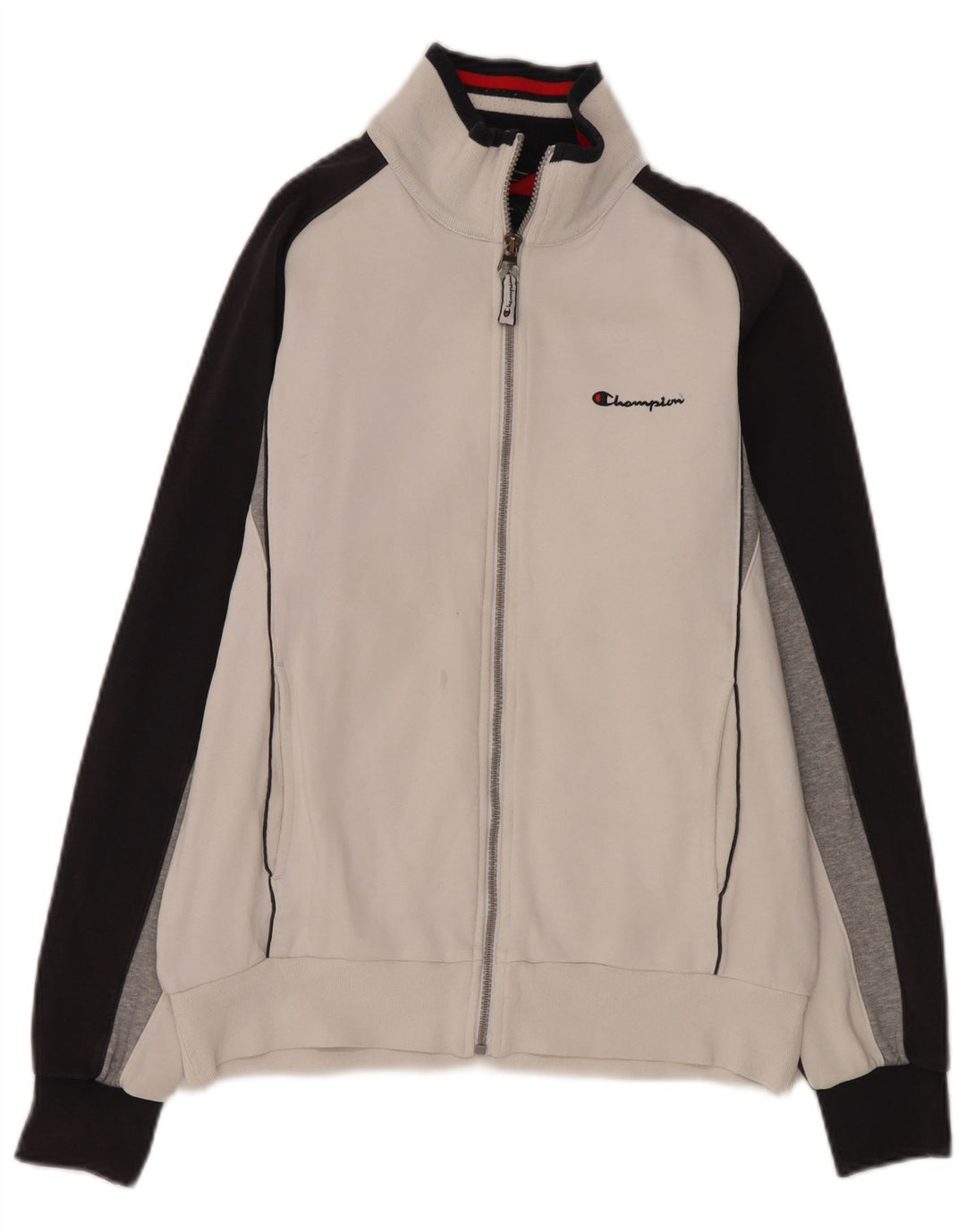 Champion Chaqueta Superior De Chándal De Algodón Blanco Medio Con Bloques De Color