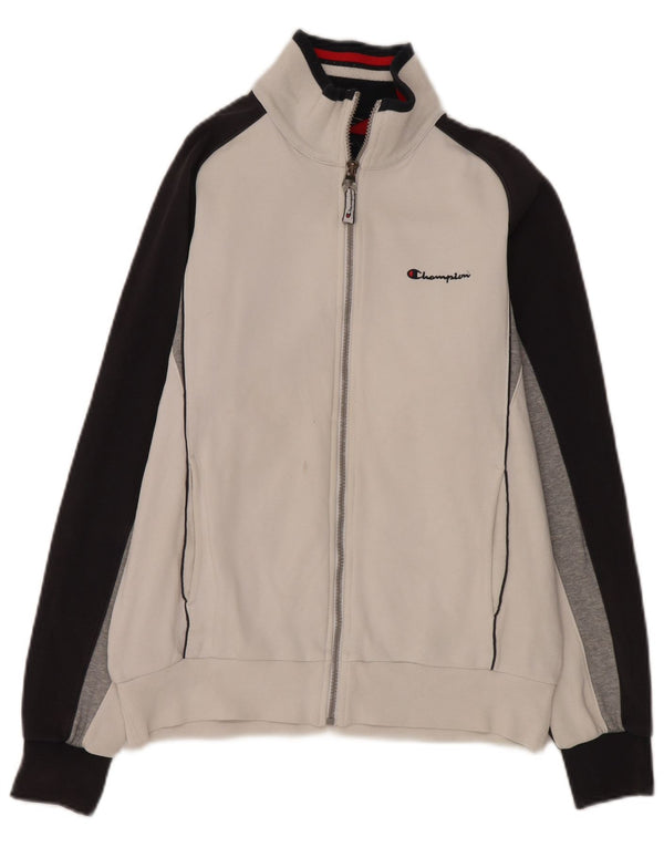 Champion Chaqueta Superior De Chándal De Algodón Blanco Medio Con Bloques De Color