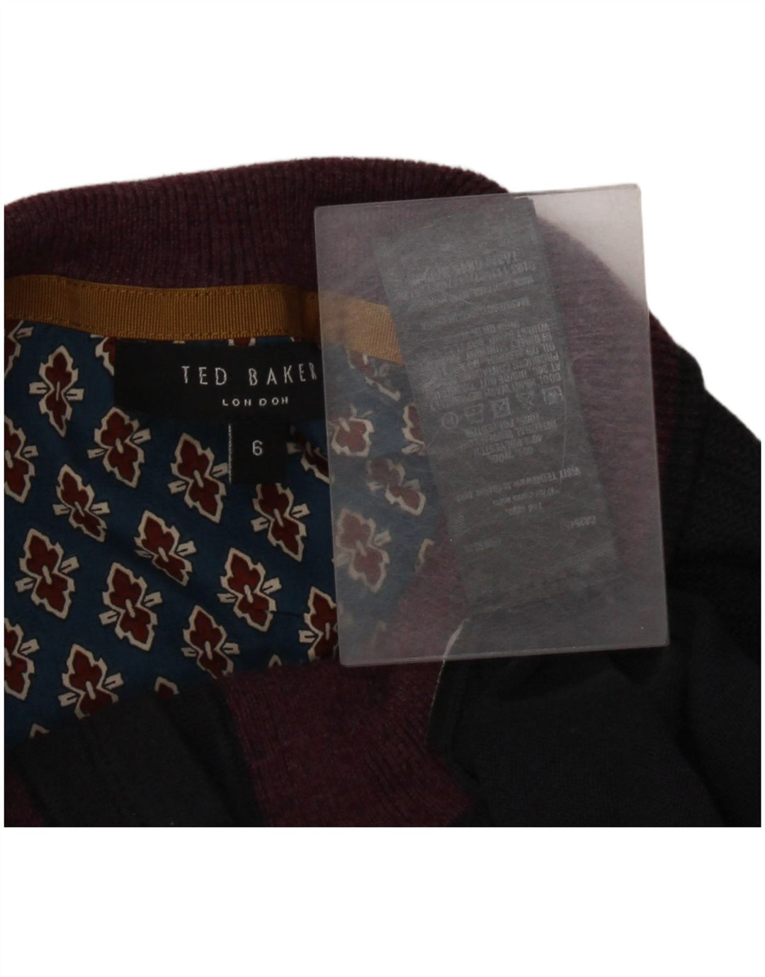 Ted Baker - Jersey para hombre con cuello y botones, talla 6, 2XL, lana azul marino