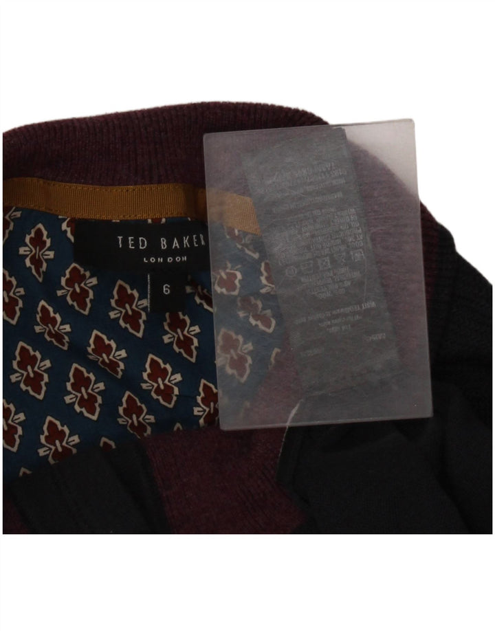 Ted Baker - Jersey para hombre con cuello y botones, talla 6, 2XL, lana azul marino