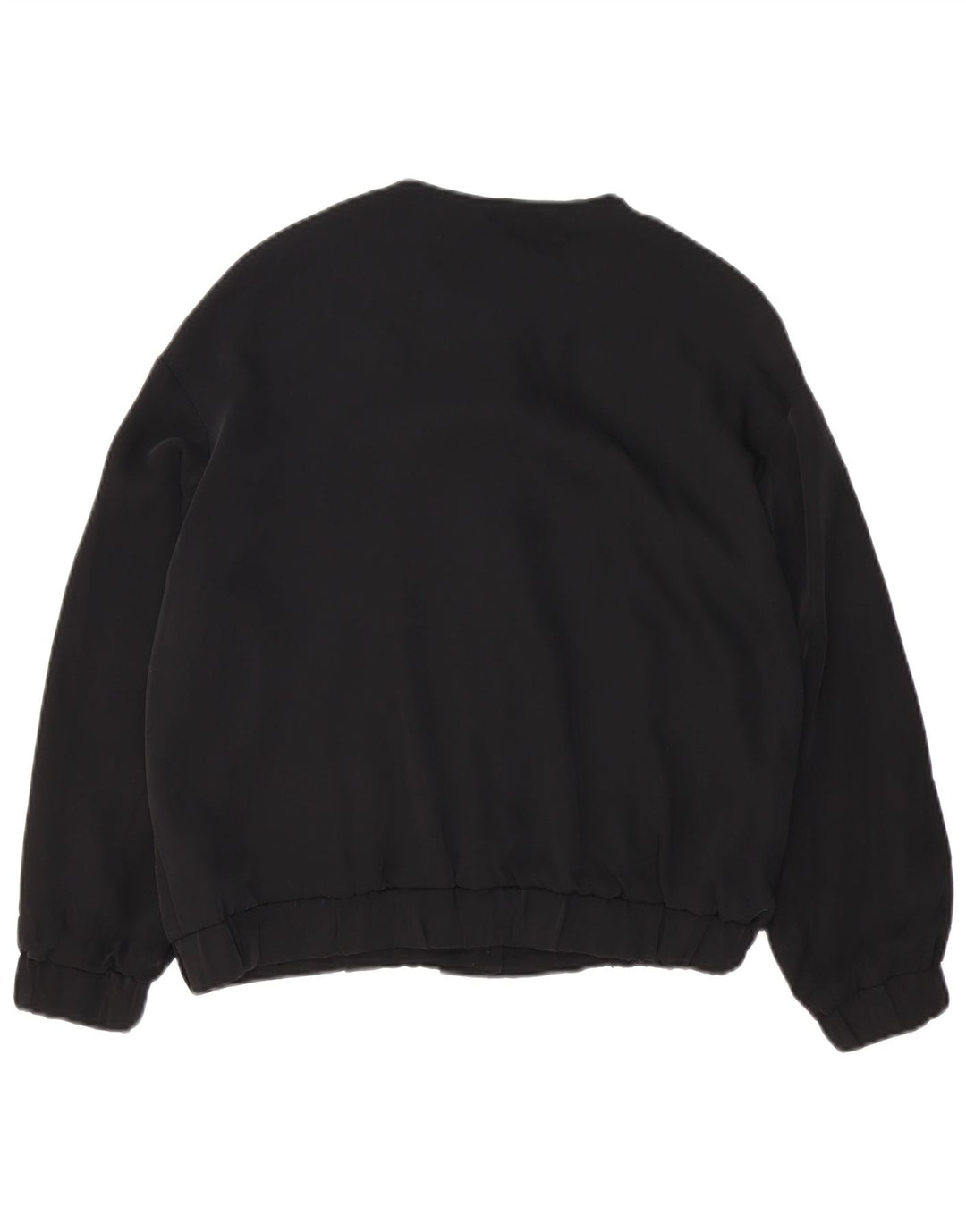 Zara Mujer Chaqueta Bomber Extragrande UK 10 Small Poliéster Negro