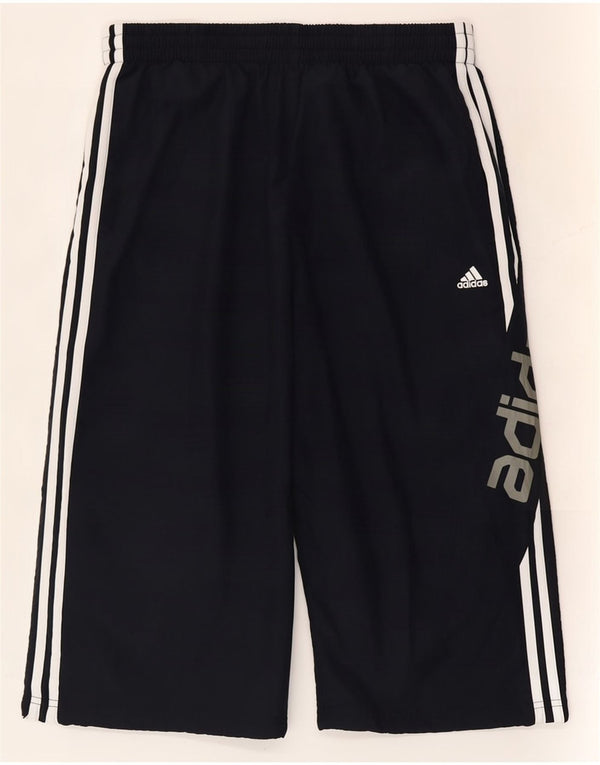 Adidas Bermudas gráficas para mujer, pantalones cortos deportivos, Reino Unido 16, grande, azul marino, poliéster