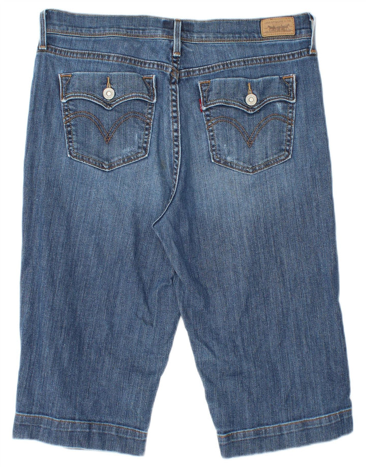 LEVI'S Bermudas para mujer, pantalones cortos de mezclilla desgastados US 8 mediano W28 algodón azul