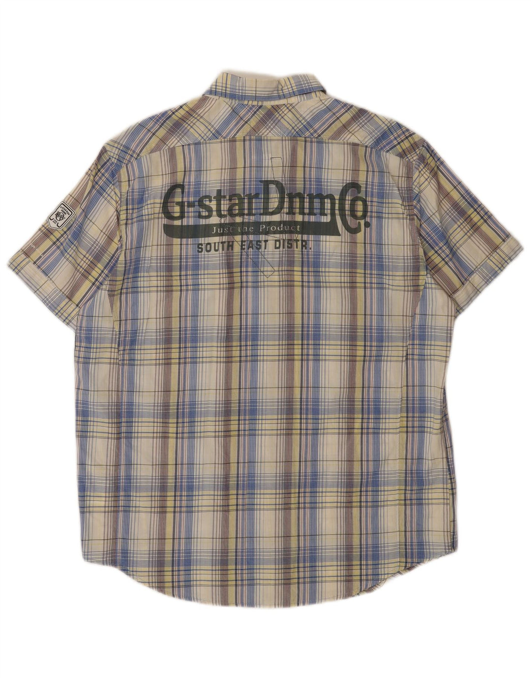 G-Star Camisa gráfica de manga corta para hombre XL Algodón a cuadros multicolor