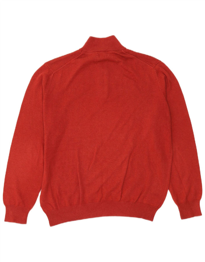 MASSIMO DUTTI Jersey De Cuello Con Cremallera Para Hombre Large Rojo Algodón
