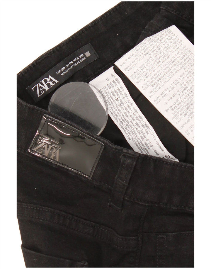 Zara Jeans Acampanados Para Mujer EU 38 Small W28 L31 Algodón Negro