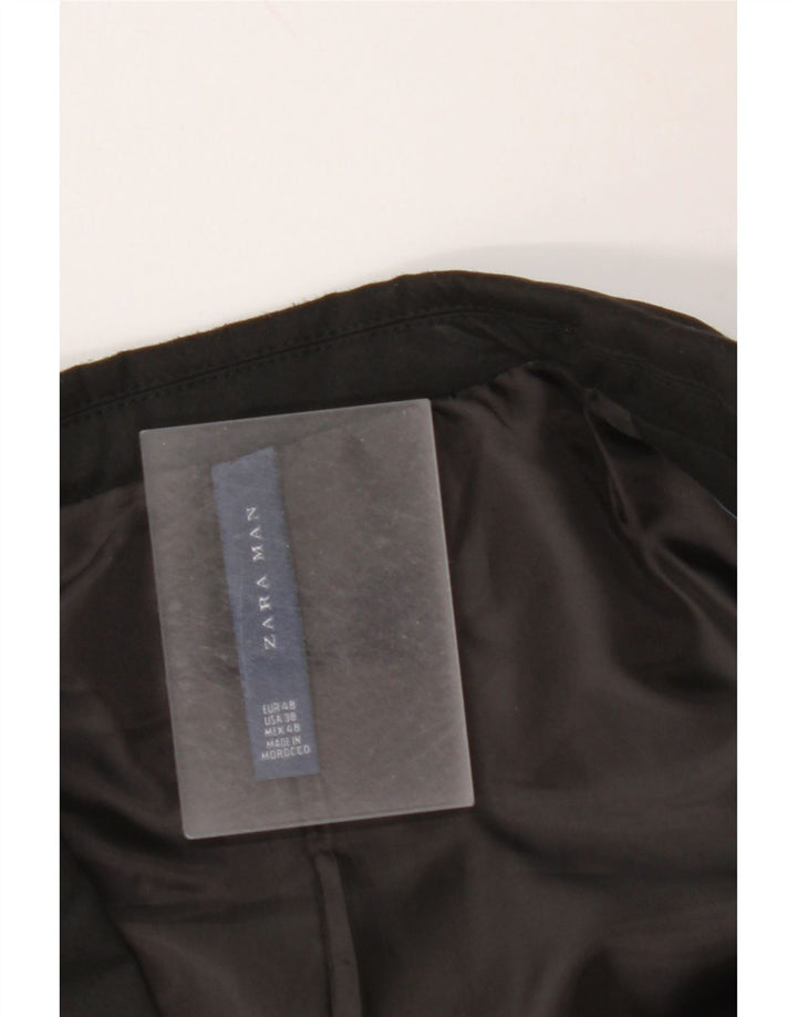 ZARA Chaqueta tipo blazer de 2 botones para hombre EU 48 Medium Black