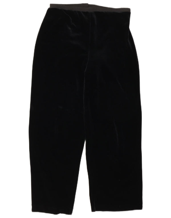 St. Bernard Womens Velour Cropped Trousers UK 12 Medium W28 L24 Black