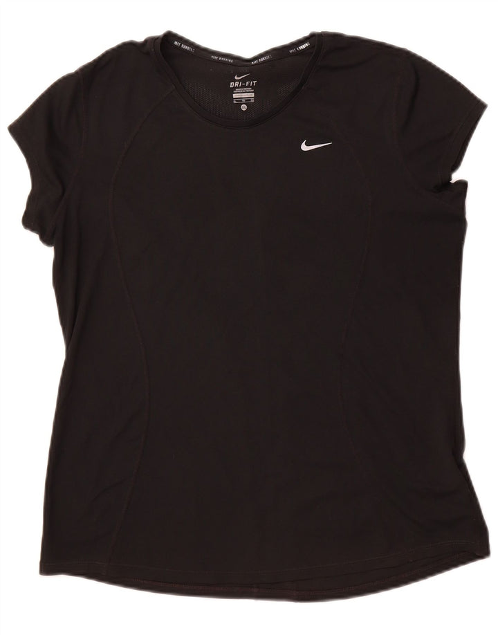 Nike Dri Fit Camiseta para Mujer UK 40 XL Poliéster Negro