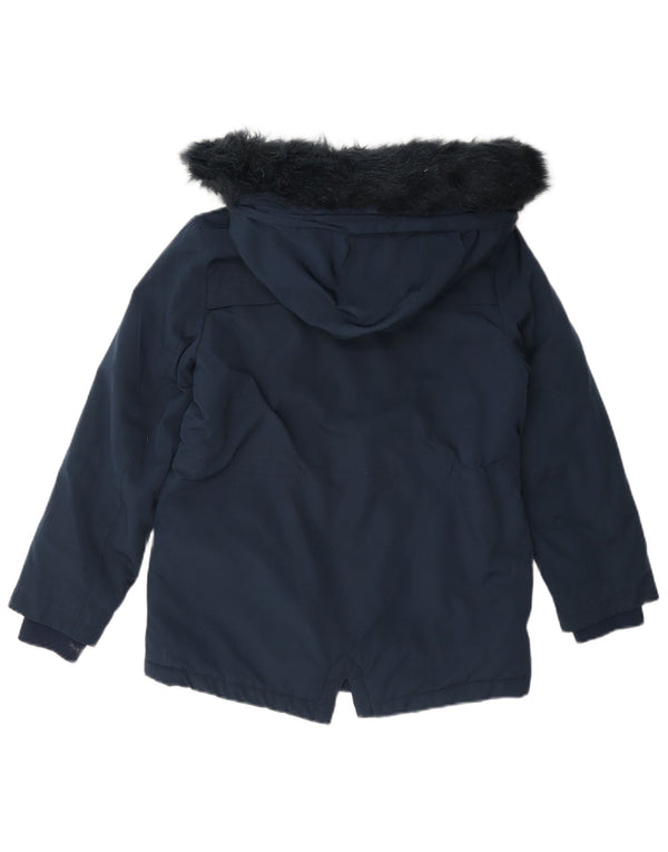 Marks & Spencer Parka Sherpa con capucha para niñas 8-9 años Azul marino