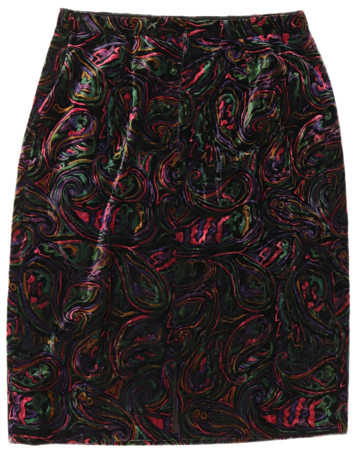 VINTAGE Mujer 1 Botón 2 Piezas Falda Set UK 12 Medio W32 Multicolor