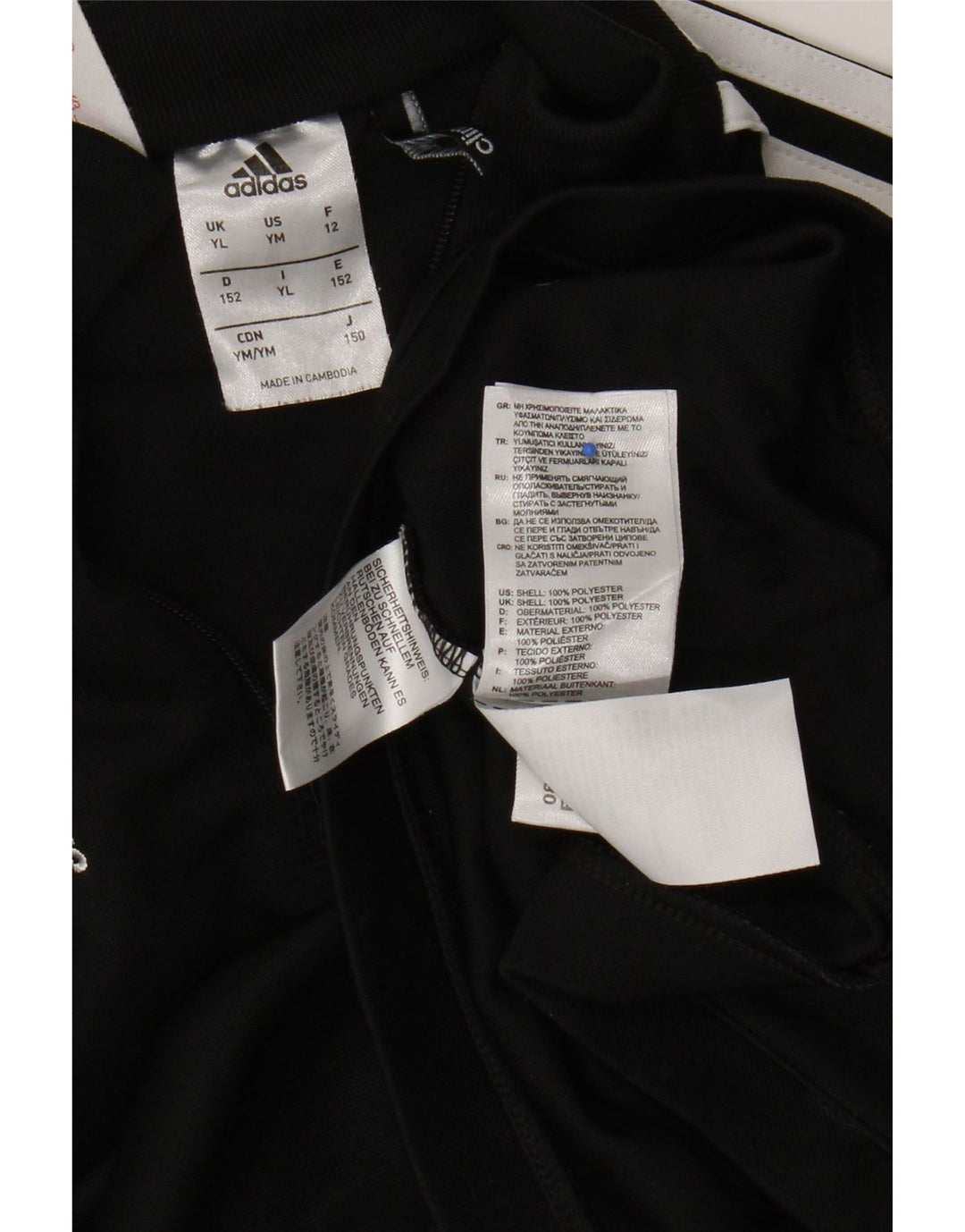 Adidas Chicos Climalite Jersey Chándal Top 11-12 Años Grande Negro