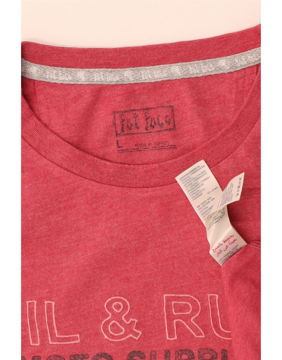 FAT FACE Camiseta gráfica para hombre Top grande de algodón rojo