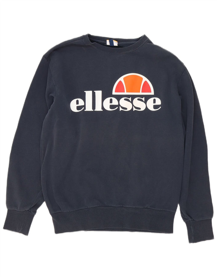 Ellesse Hombre Graphic Sudadera Jumper Grande Azul Marino Algodón