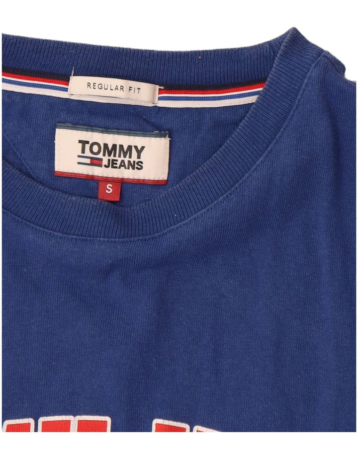 TOMMY HILFIGER Camiseta estampada de corte regular para hombre Top pequeño de algodón azul