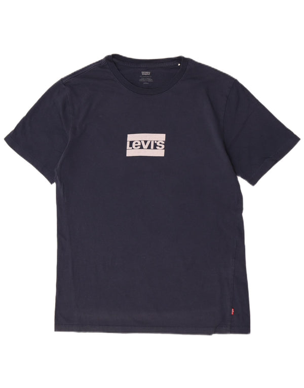 Levi's Mens Graphic T-Shirt Top Small Navy Blue Cotton