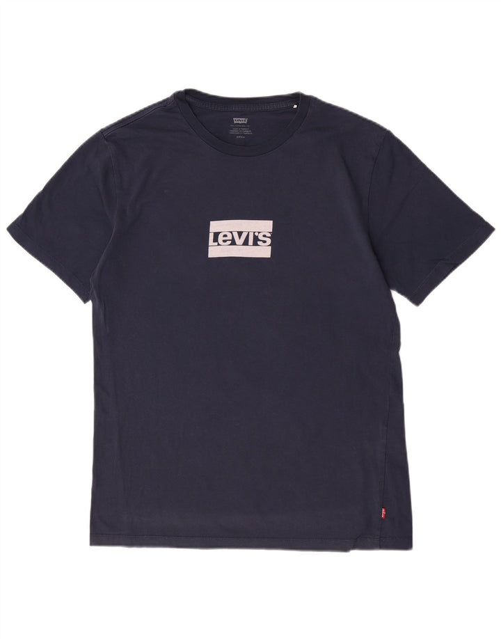 Levi's Camiseta gráfica para hombre Top pequeño de algodón azul marino
