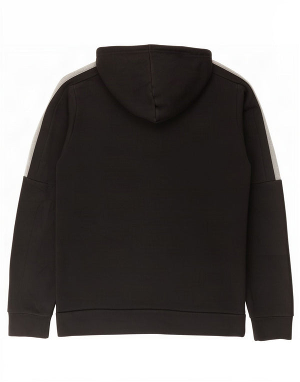 Adidas - Sudadera con capucha y cremallera para hombre, algodón negro mediano