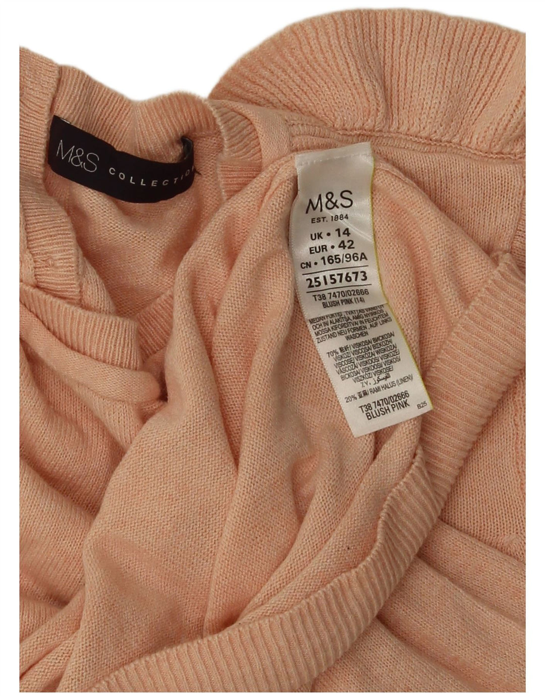 Marks & Spencer - Cárdigan con volantes para mujer, talla 40, color rosa medio