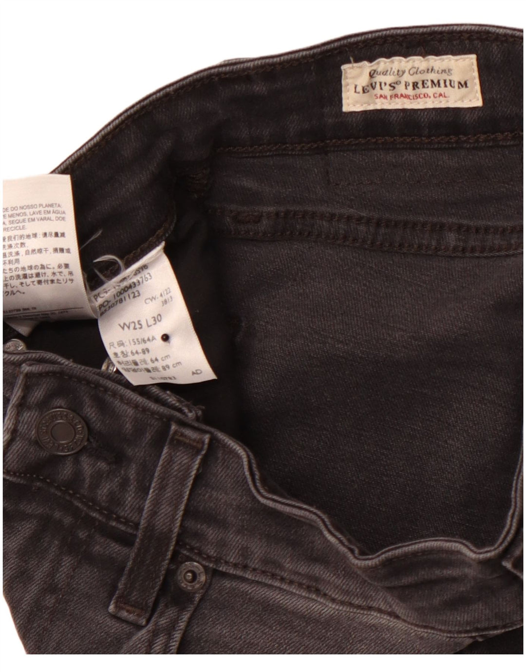 LEVI'S Vaqueros pitillo de talle alto 721 para mujer W25 L27 Negro