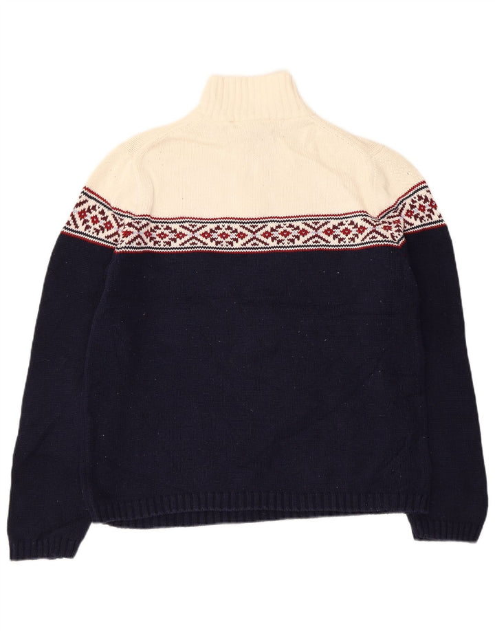 EDDIE BAUER Jersey con cuello y cremallera para mujer UK 14 Medium Azul marino