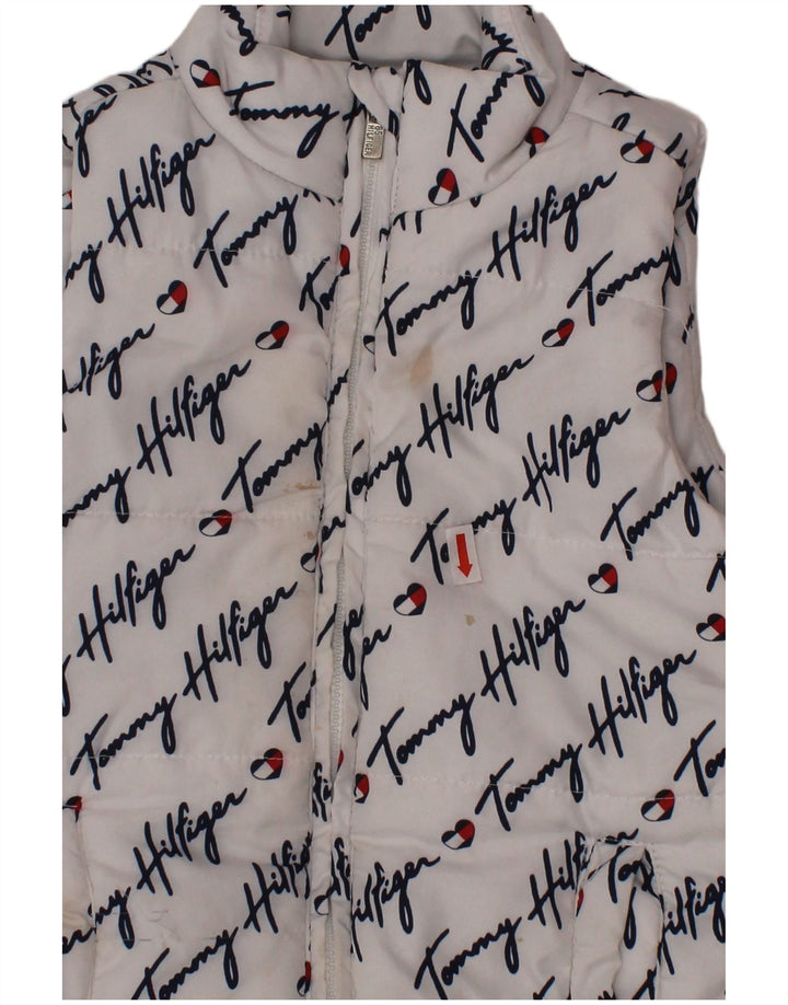 TOMMY HILFIGER Chaleco acolchado con gráfico para niña 3-4 años Poliéster blanco