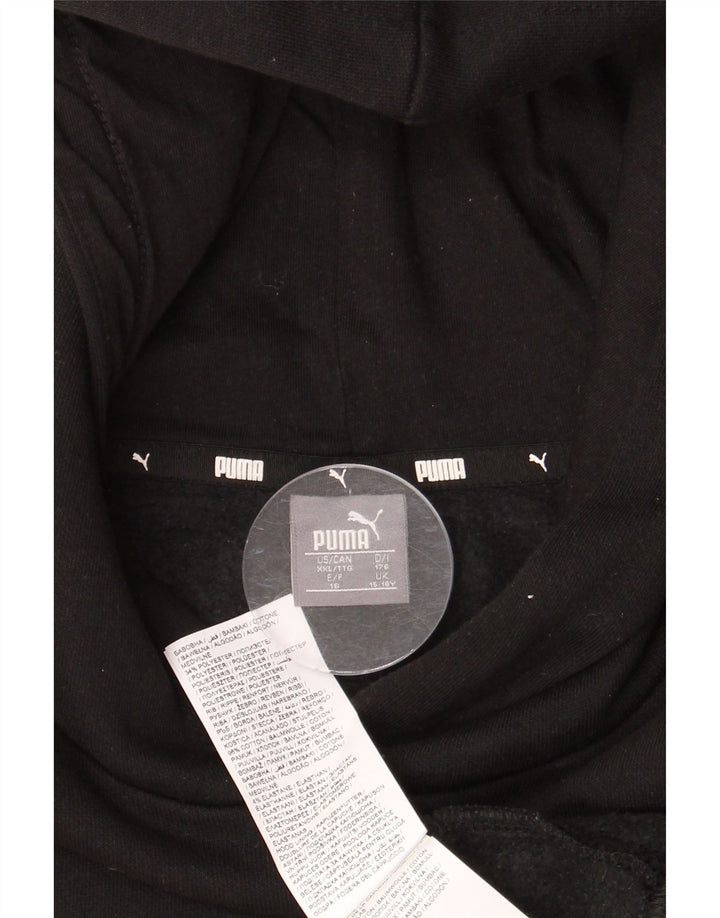 PUMA Jersey con capucha y gráfico corto extragrande para niñas 15-16 años Algodón negro