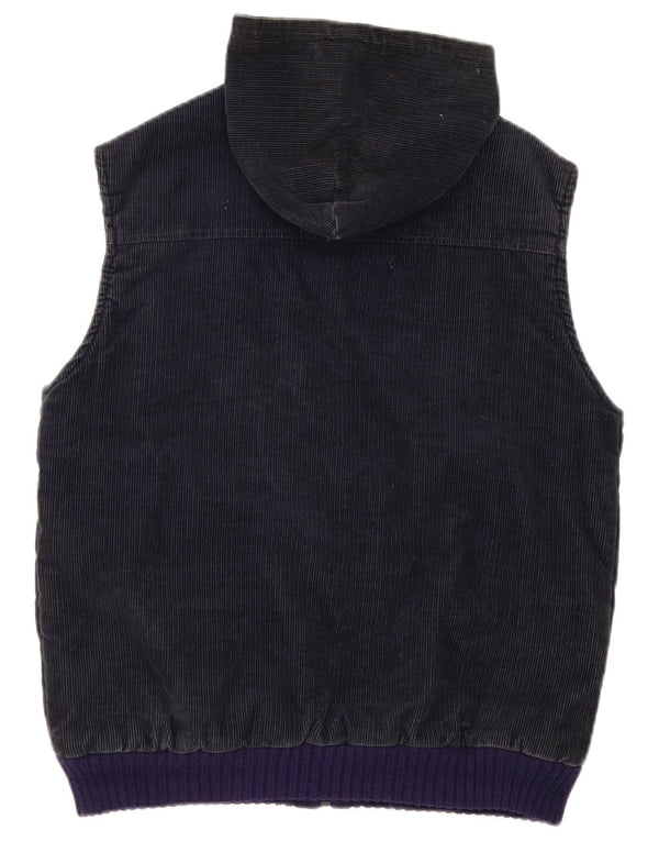 Wrangler Chaleco de pana con capucha para hombre UK 38 Medium Azul marino