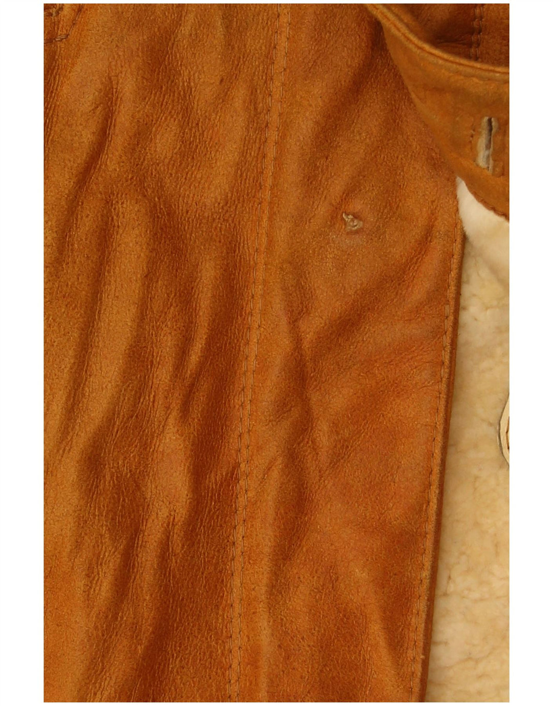 VINTAGE Chaqueta de piel de oveja para hombre Reino Unido 40 Cuero marrón grande