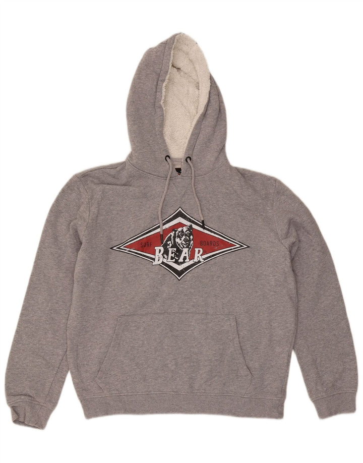Bear Hombre Sudadera Con Capucha Gráfica Jersey De Algodón Gris Medio
