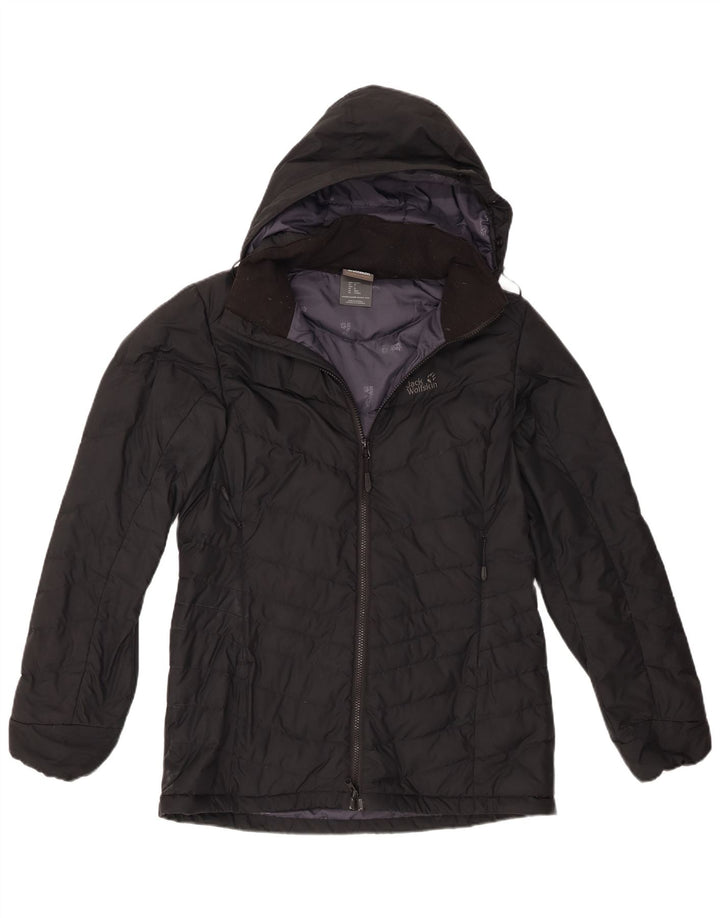 Jack Wolfskin Chaqueta acolchada extragrande con capucha para mujer IT 36 XS Negro