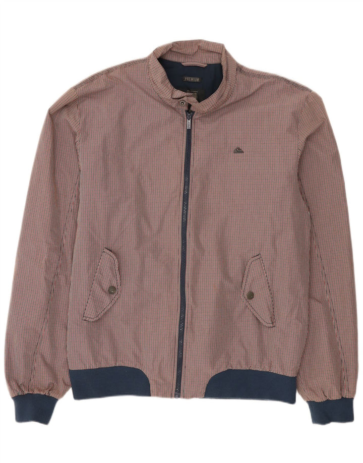 Quiksilver Chaqueta Bomber para Hombre UK 42 XL Algodón a Cuadros Rojo