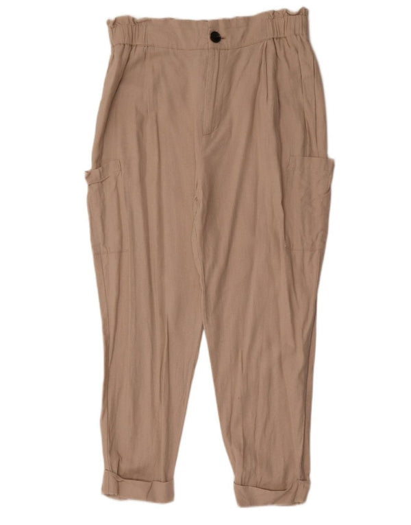 Zara Mujer Pantalón Cargo Harem EU 40 Medium W30 L26 Beige