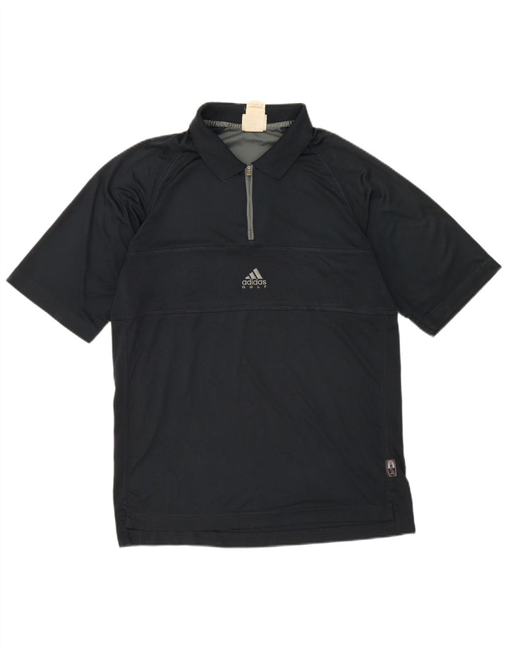 Adidas Polo Climalite para hombre Reino Unido 40/42 Medio Azul Marino Poliéster