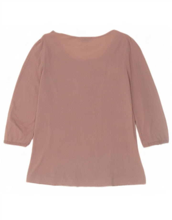 Massimo Dutti Top Mujer Manga 3/4 UK 42 Medium Rosa