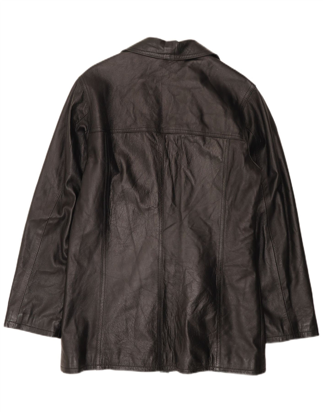 HELEN HUBERT Chaqueta de cuero para hombre UK 38 Medium Black Leather