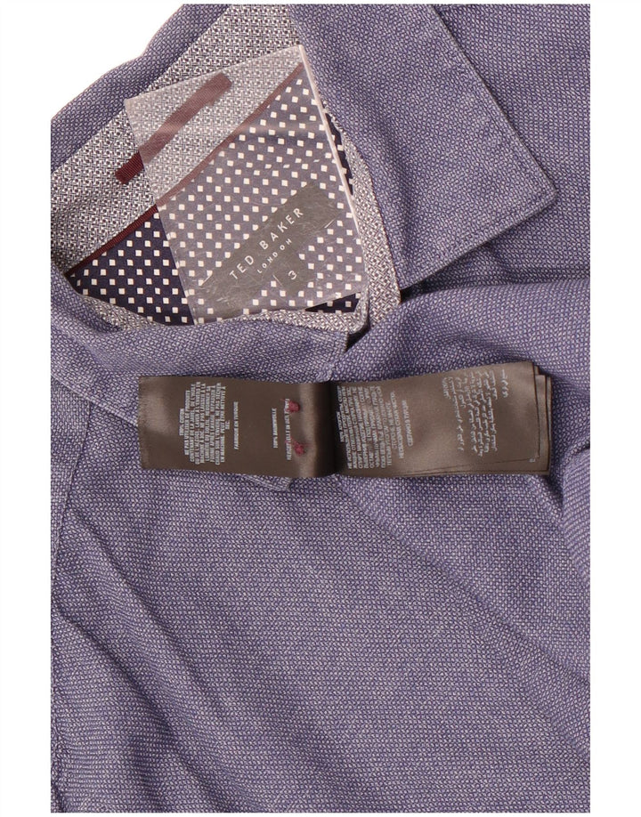 Ted Baker Camisa para hombre Talla 3 Algodón azul mediano