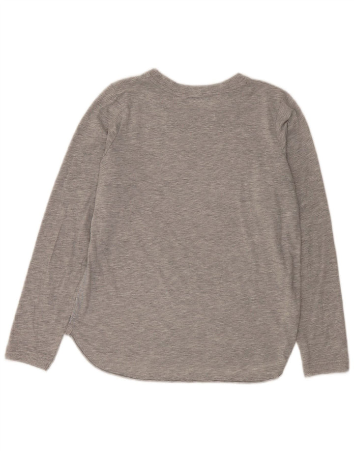 Vintage mujer top manga larga Reino Unido 12 gris medio moteado