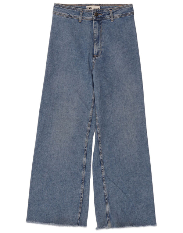 Zara Jeans De Pierna Ancha Para Mujer EU 38 Small W28 L29 Azul