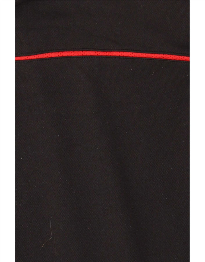 Adidas Hombre Zip Neck Pullover Chándal Top Grande Negro Colorblock