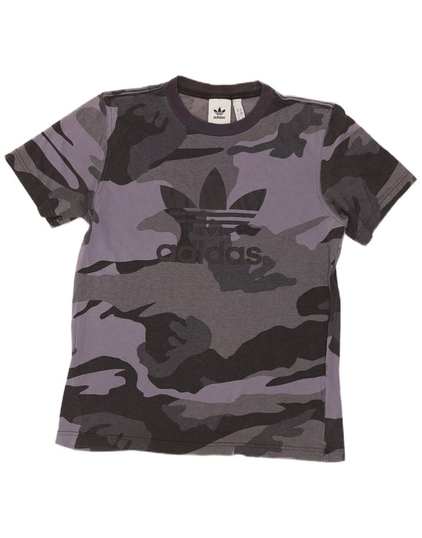 ADIDAS Camiseta gráfica para hombre Top XS Gris Camuflaje Algodón
