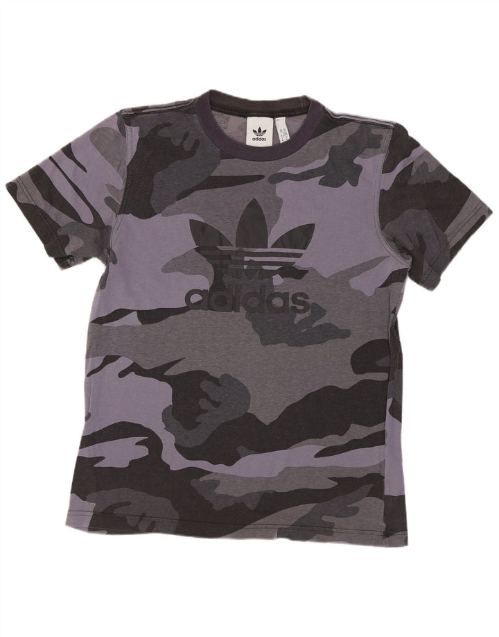 ADIDAS Camiseta gráfica para hombre Top XS Gris Camuflaje Algodón
